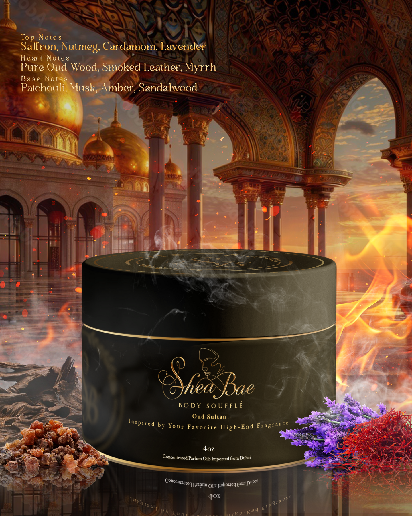 Oud Sultan – Premium Fragrance-Infused Body Soufflé Inspired by the Bold Power of Initio’s Oud for Greatness (4oz)