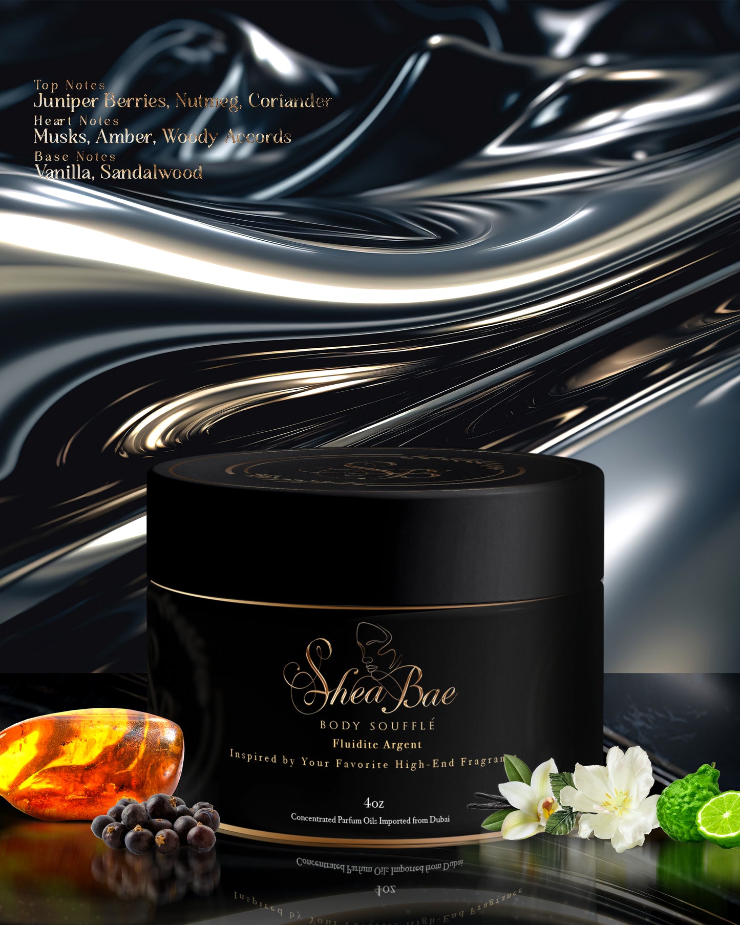 Fluidité Argent – Premium Fragrance-Infused Body Soufflé Inspired by the Clean Elegance of Maison Francis Kurkdjian’s Gentle Fluidity Silver (4oz)